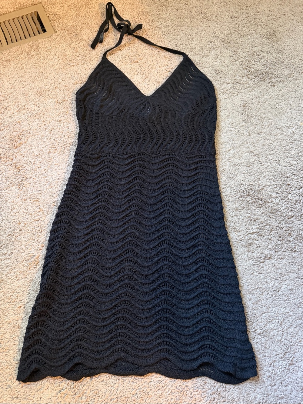 LuLu’s Black Halter Knit Swim Coverup